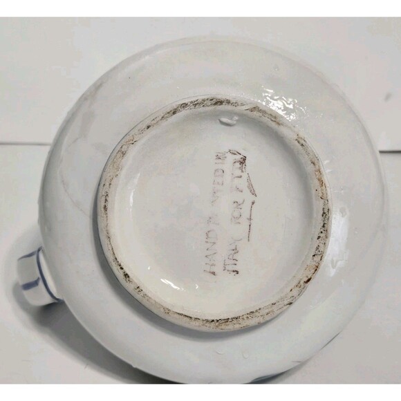 Vintage Short Water Pitcher Planter FTD Handpainted Italy Italian Floral Flowers - Picture 3 of 5